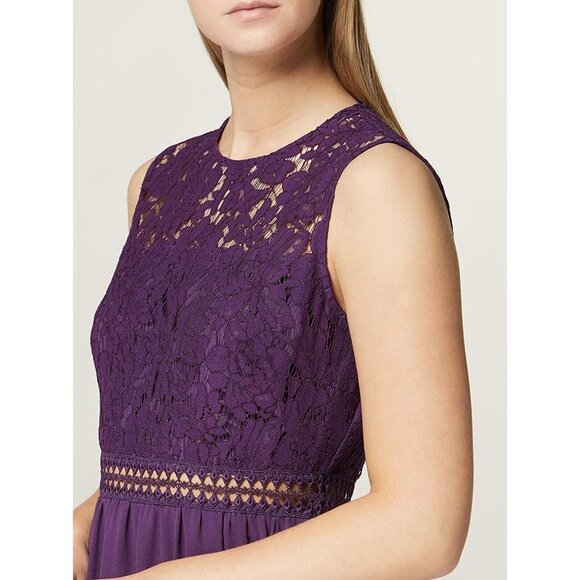 TRUTH & FABLE Womens Sleeveless Lace Trim Bridesmaid Maxi Dress Violet Size s - Picture 4 of 10